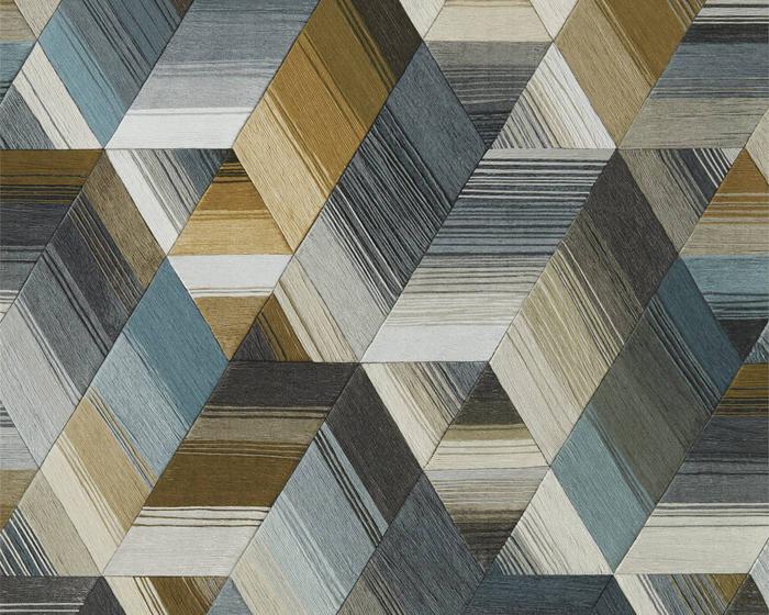Harlequin Arccos Ochre/Steel 111971 Wallpaper