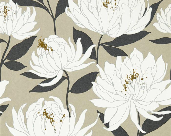 Harlequin Sebal Platinum/Ebony 112130 Wallpaper
