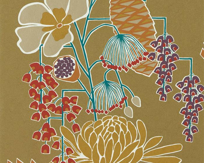 Harlequin Salon Gold/Russett/Atlantic 112152 Wallpaper