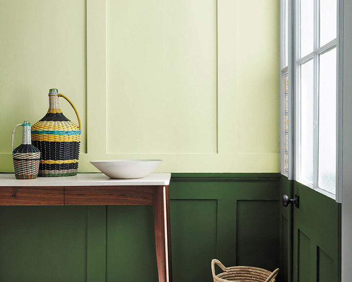 Little Greene Hopper 297 Paint on cladding in a room