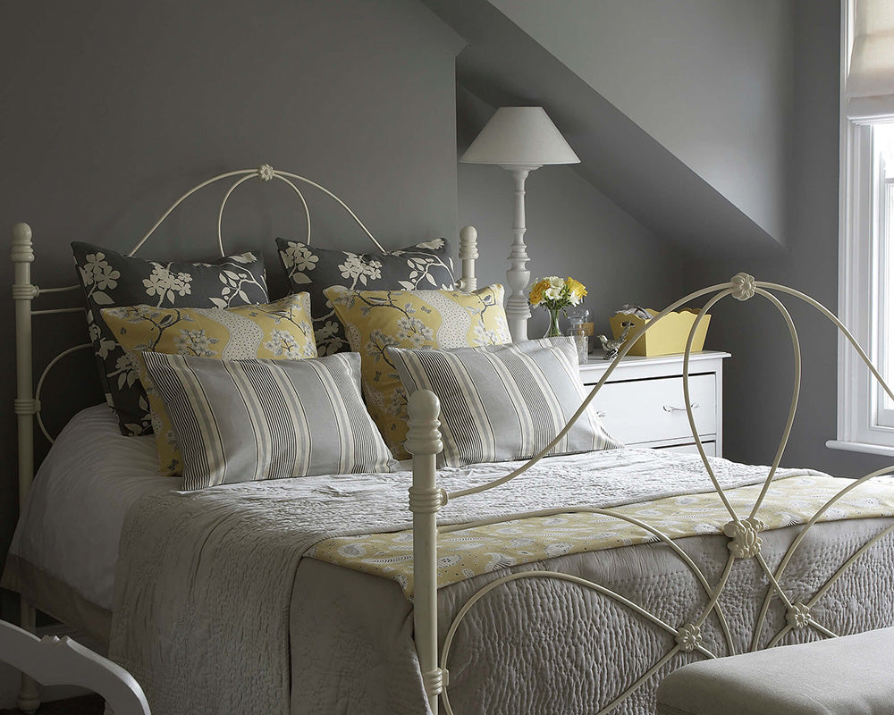 Little Greene Lead Colour 117 Paint on bedroom walls