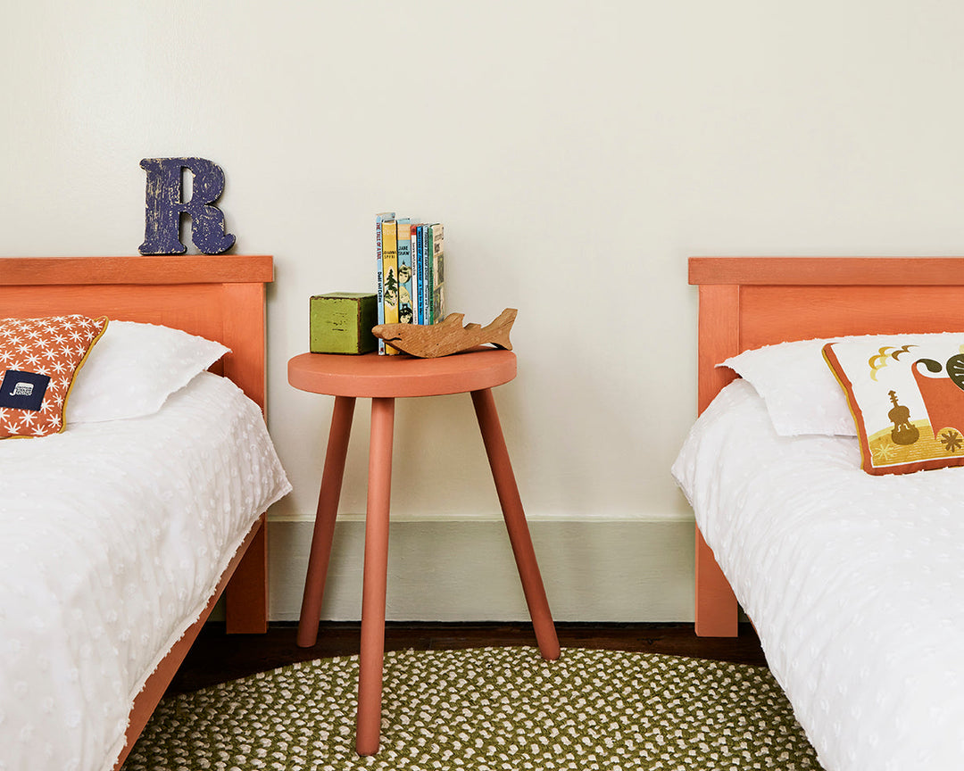 Mylands Lolly Pop 275 Paint on a bed frame