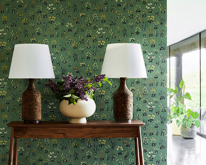 Millefleur Wallpaper in a living room