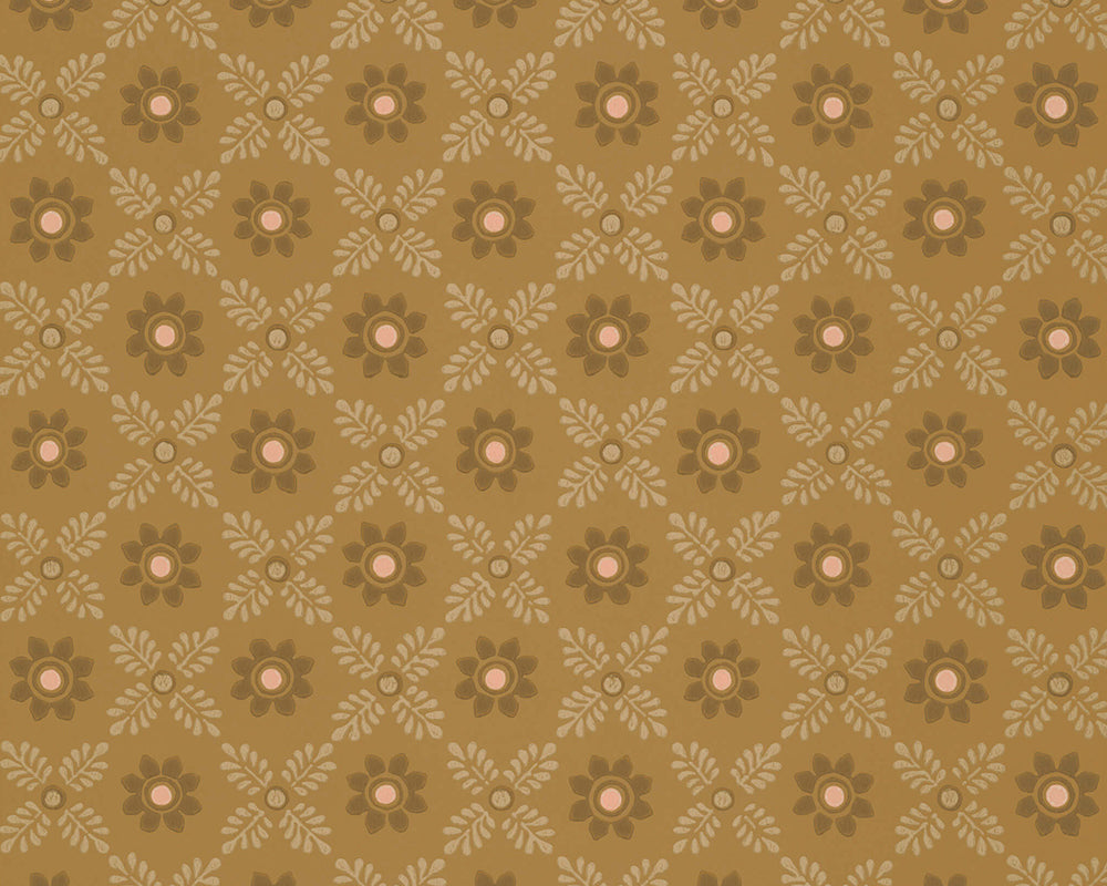 Little Greene Ditsy Block Wallpaper in Bambolone