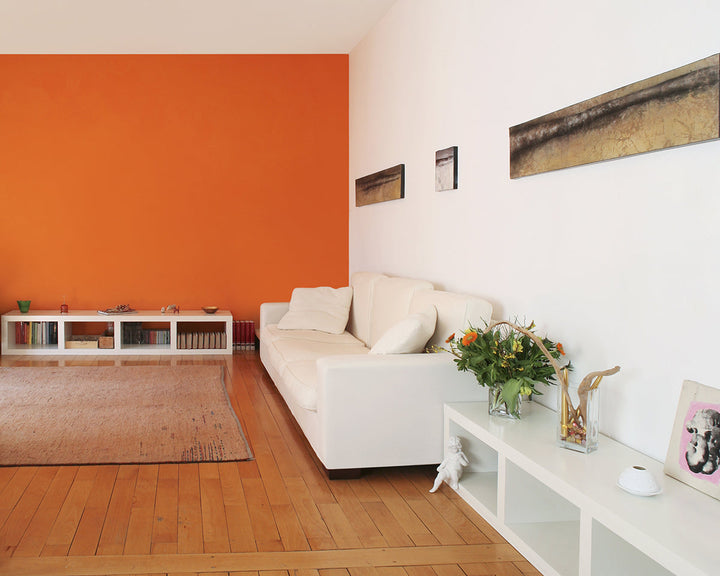 Mylands Lolly Pop 275 Paint as a feature wall