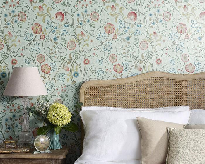 Morris & Co Mary Isobel Pink/Ivory 214728 Wallpaper