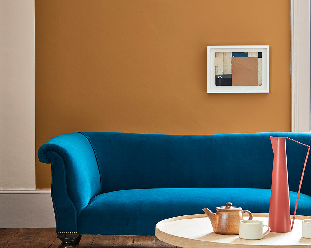 Little Greene Middle Buff 122 Paint on living room walls