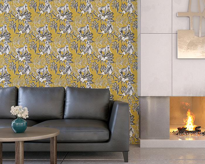 OHPOPSI Morris Dark Sable Wallpaper WLD53110W in Room