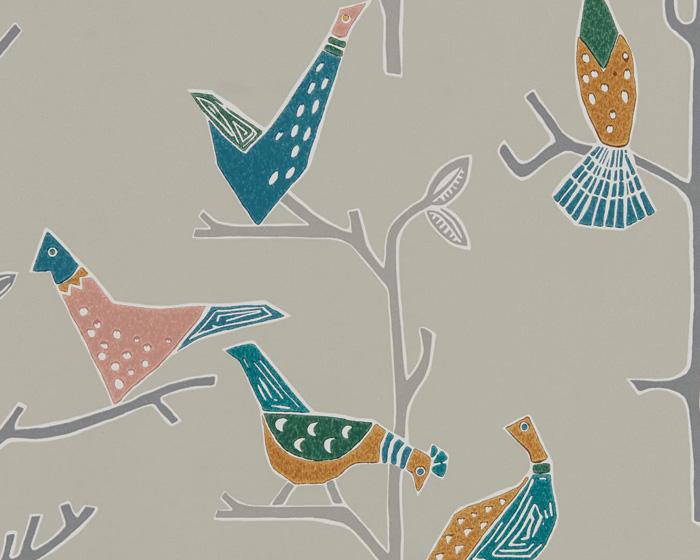 Scion Passaro Ginger/Teal 111926 Wallpaper