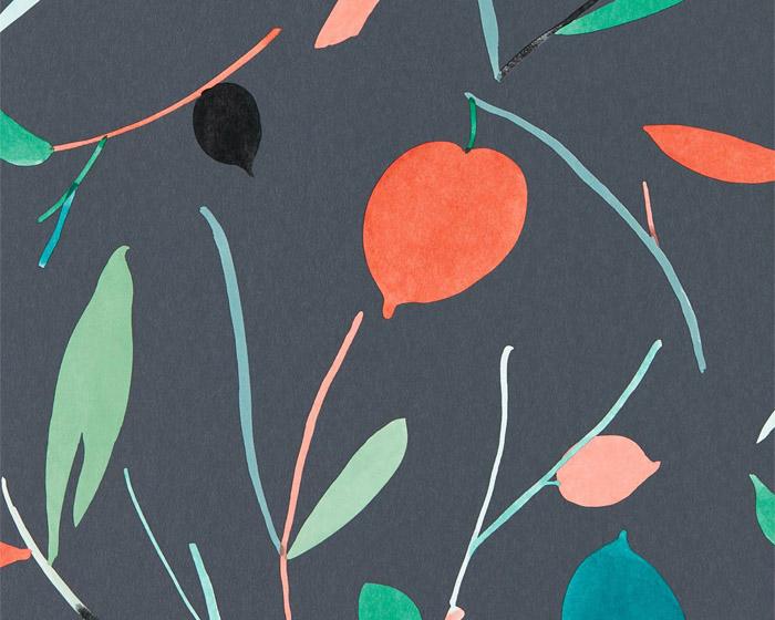 Scion Oxalis Pimento/Marine 111997 Wallpaper