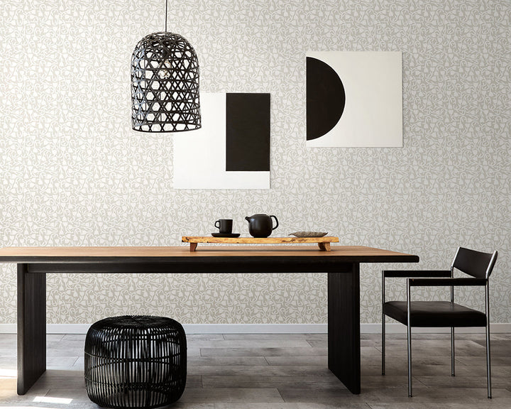 OHPOPSI Tiny Tulip Wallpaper in a dining room