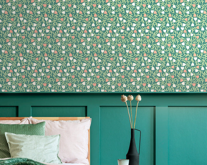 OHPOPSI Tiny Tulip Wallpaper in a home