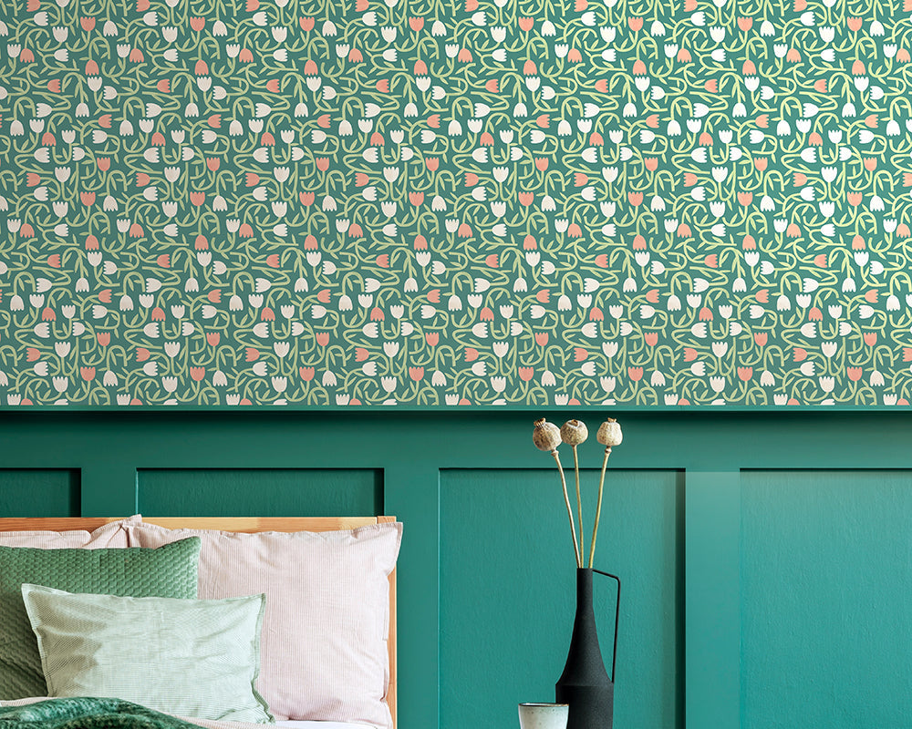 OHPOPSI Tiny Tulip Wallpaper in a home