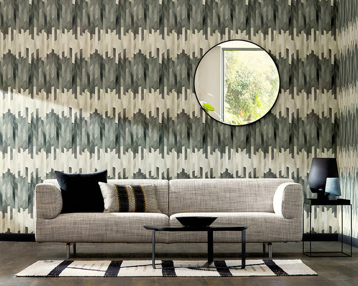 OHPOPSI Strata Wallpaper in a living area