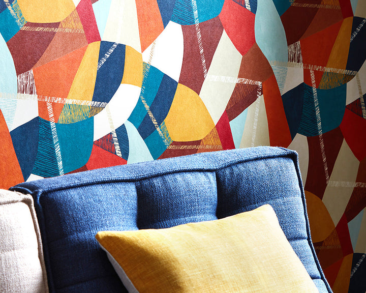 OHPOPSI Abstract Geo Wallpaper on a wall
