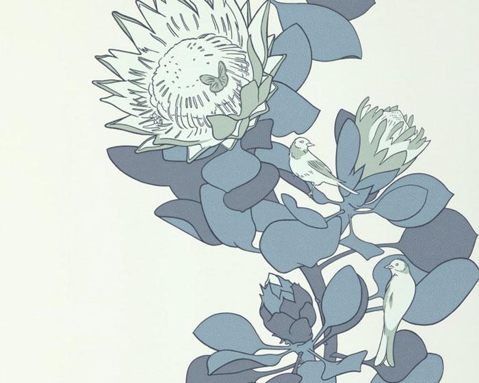 Paint & Paper Library Protea Trail Blue's Blue PPPTBB Wallpaper