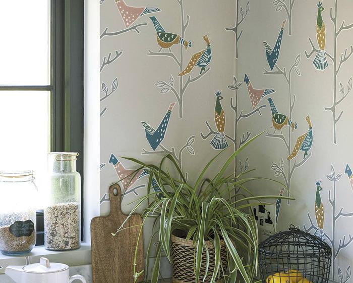 Scion Passaro Ginger/Teal 111926 Wallpaper