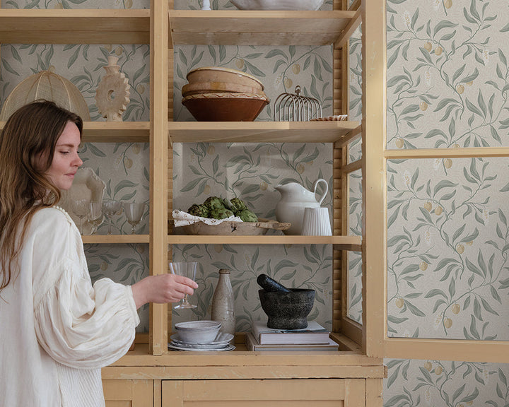 Sandberg Vinnie Wallpaper on a dining room wall