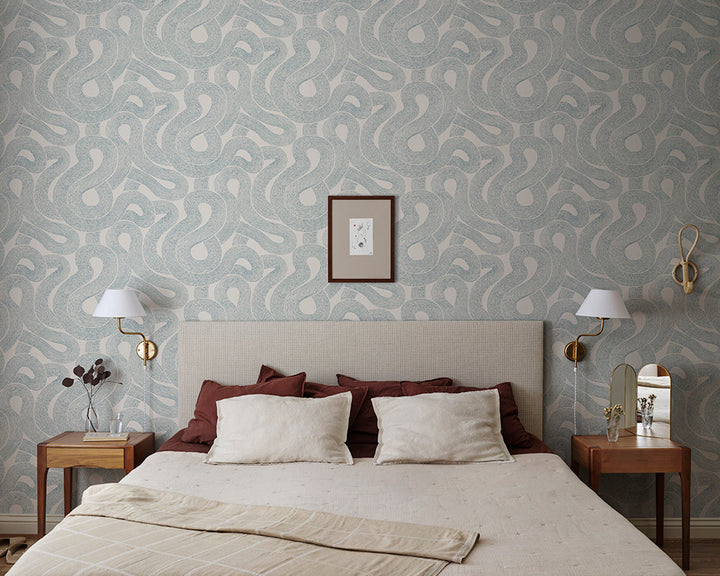 Sandberg Zen Wallpaper in indigo blue