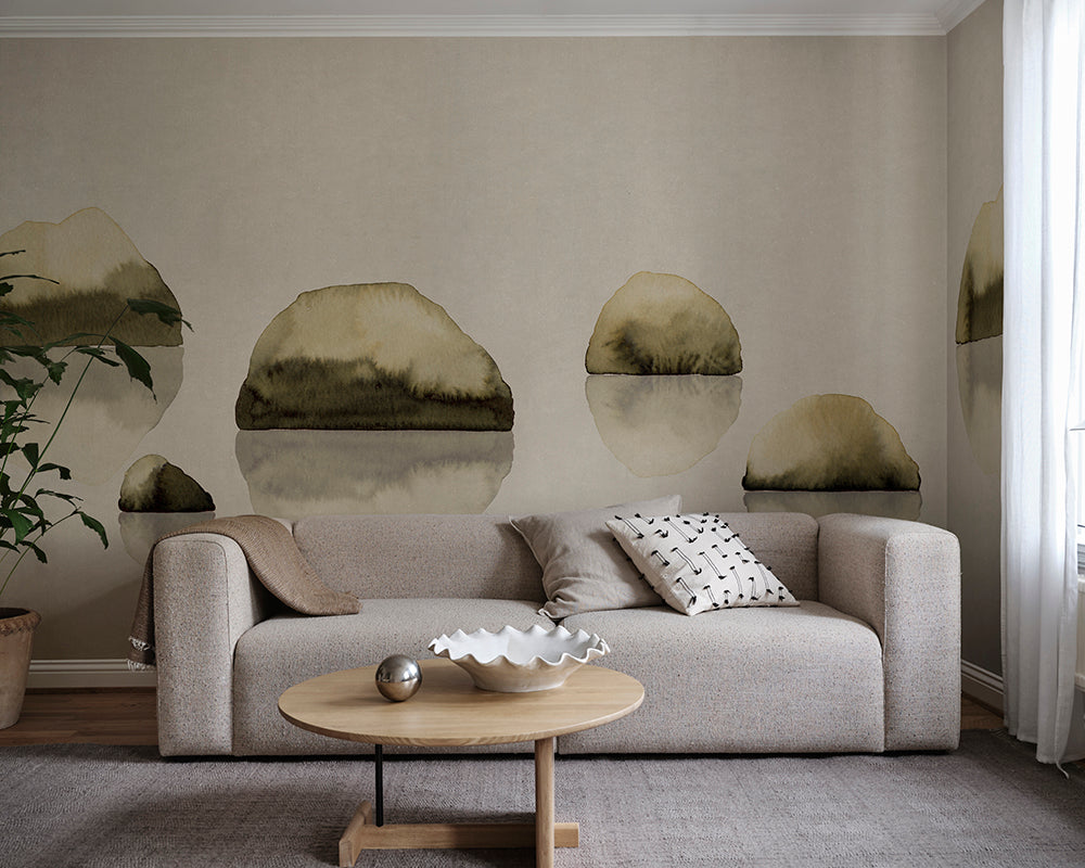 Sandberg Spegel Wallpaper in Olive Green