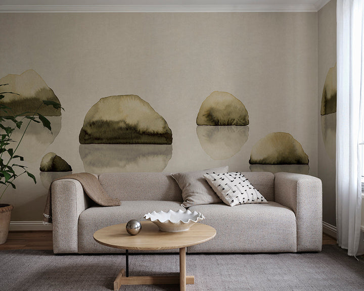 Sandberg Spegel Wallpaper in Olive Green