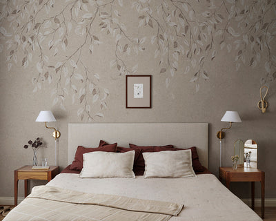 Sandberg Liselund Wallpaper behind a bed