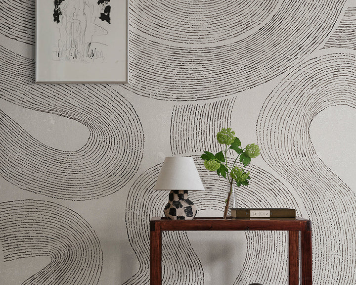 Sandberg Sand Wallpaper in a hallway