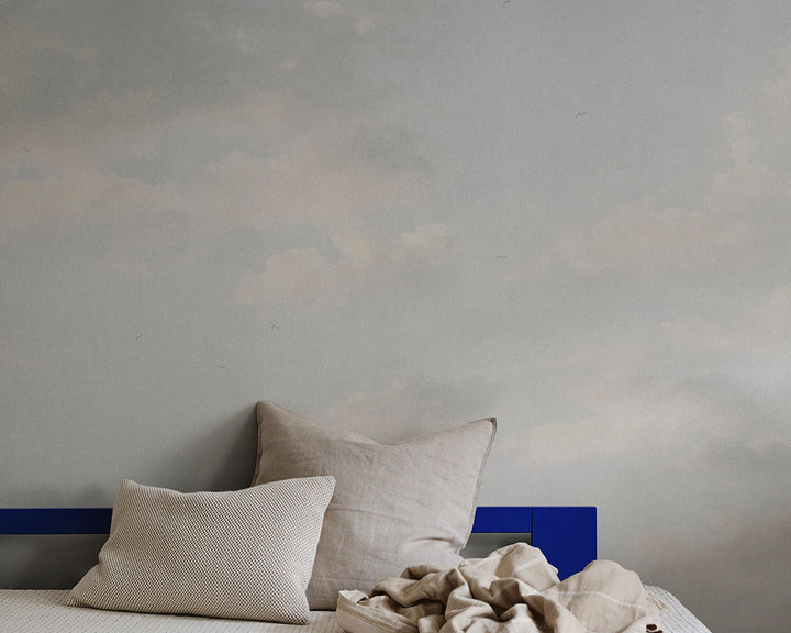 Sandberg Moln Wallpaper on a living room wall