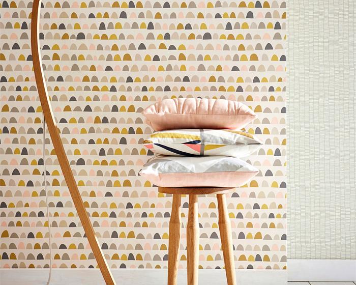 Scion Priya Charcoal/Fossil/Linen 111298 Wallpaper