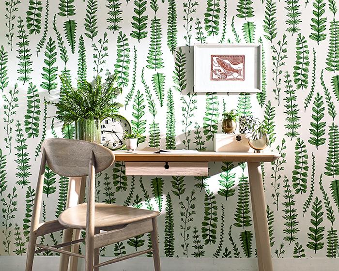 Scion Ferns Juniper Wallpaper In Room 112798