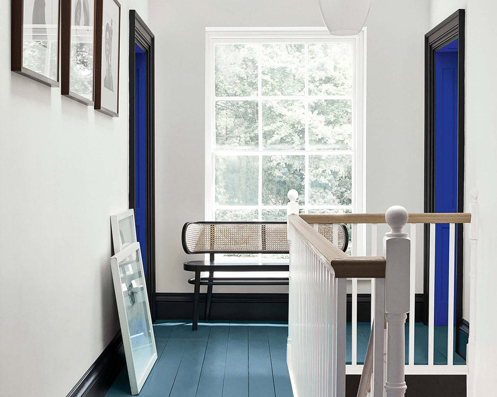 Little Greene Air Force Blue 260 Paint on a floor