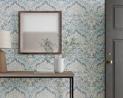 Morris & Co Simply Severn Wallpaper in Room Woad