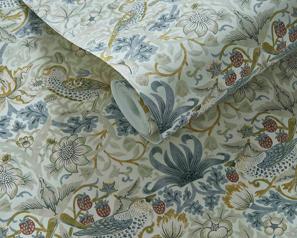 Clarke & Clarke collaboration with William Morris Strawberry Thief Wallpaper
