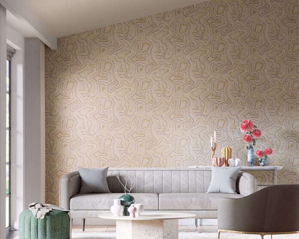 Harlequin Sunstone Wallpaper in a living space