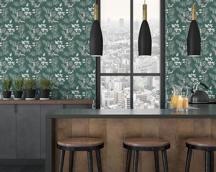 OHPOPSI Toucan Toile Rainforest Green Wallpaper WLD53111W in Room