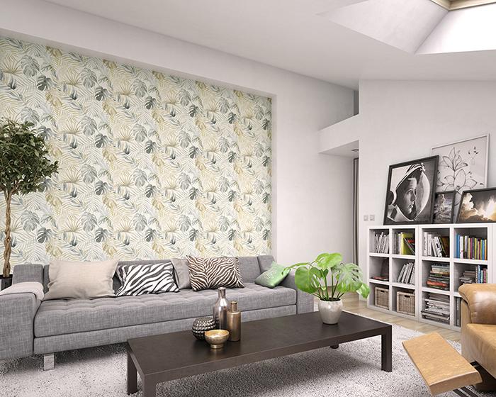 OHPOPSI Tropica Linen/Stone Wallpaper WLD53130W