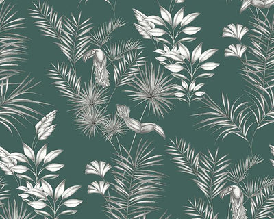 OHPOPSI Toucan Toile Rainforest Green Wallpaper WLD53111W