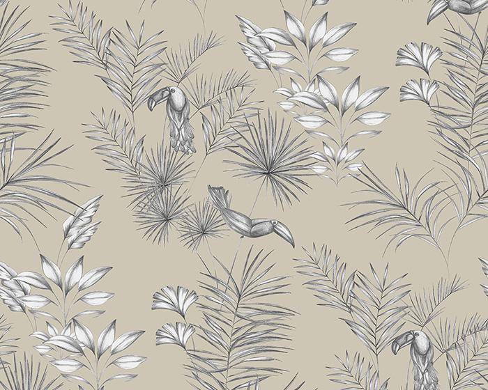 OHPOPSI Toucan Toile Linen Wallpaper WLD53112W