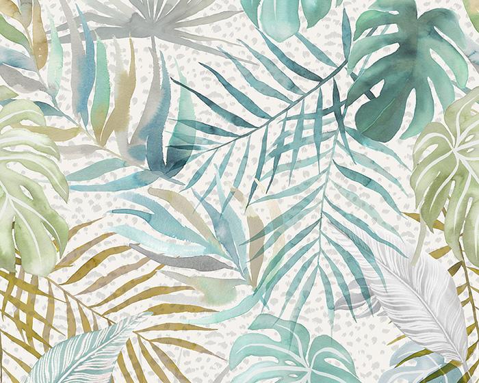 OHPOPSI Tropica Turquoise Wallpaper WLD53132W