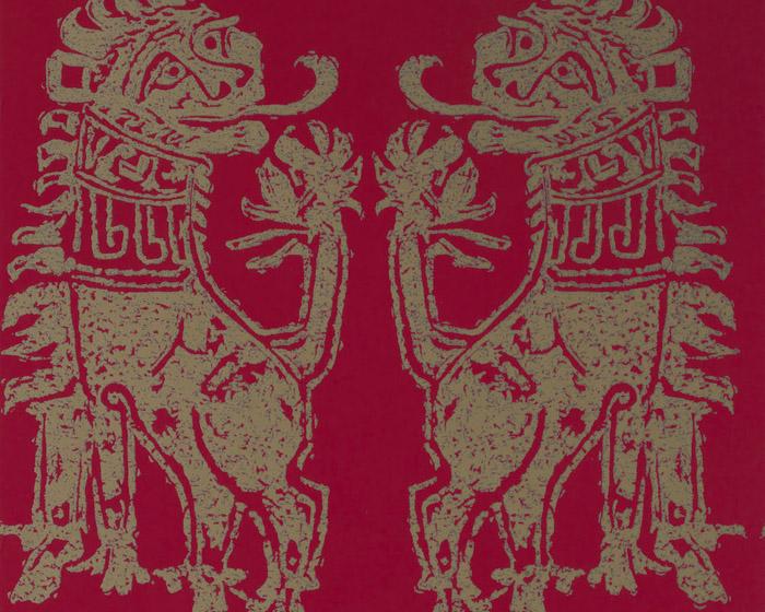 Zoffany Sicilian Lion Cinnabar/Bronze 312978 Wallpaper