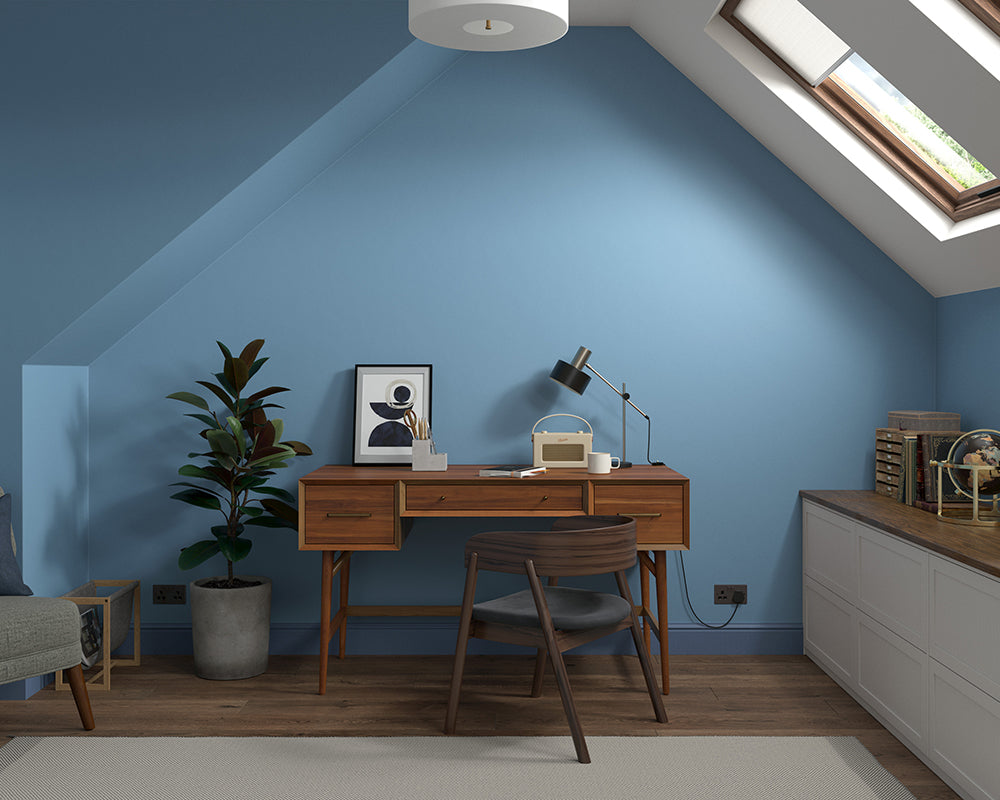 Dulux Heritage Boathouse Blue Paint in Home Office