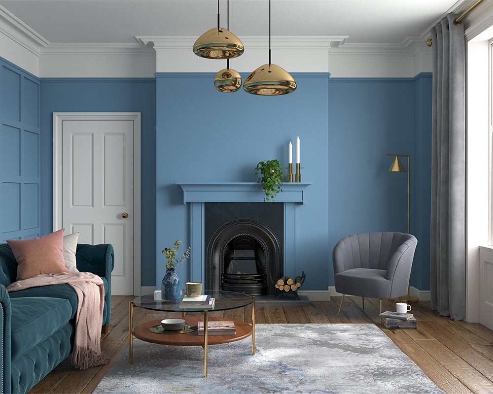 Dulux Heritage Boathouse Blue Paint in Living Room