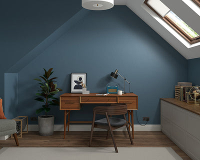 Dulux Heritage Midnight Teal Paint in Home Office