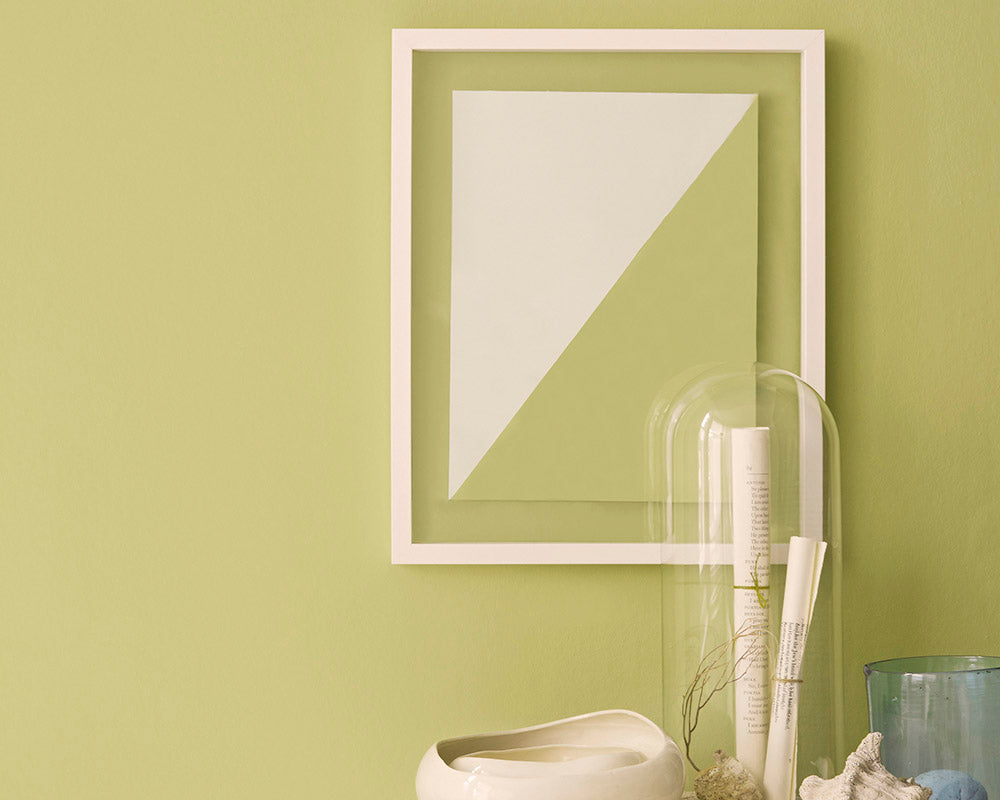 Sanderson Lime Cloud Paint on walls