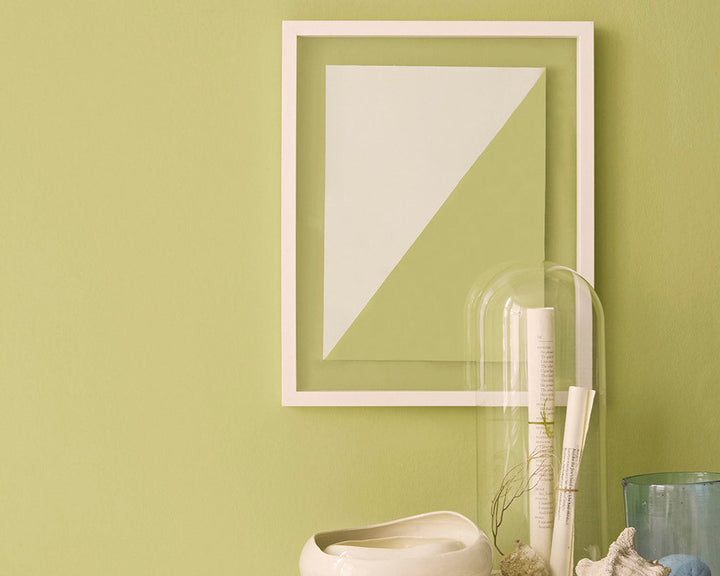 Sanderson Lime Cloud Paint on walls