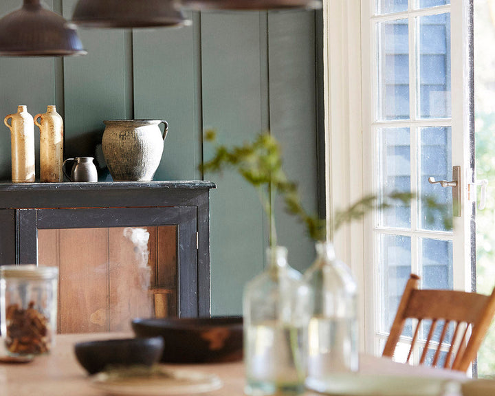 Sanderson Vineyard Paint close up on dining room walls