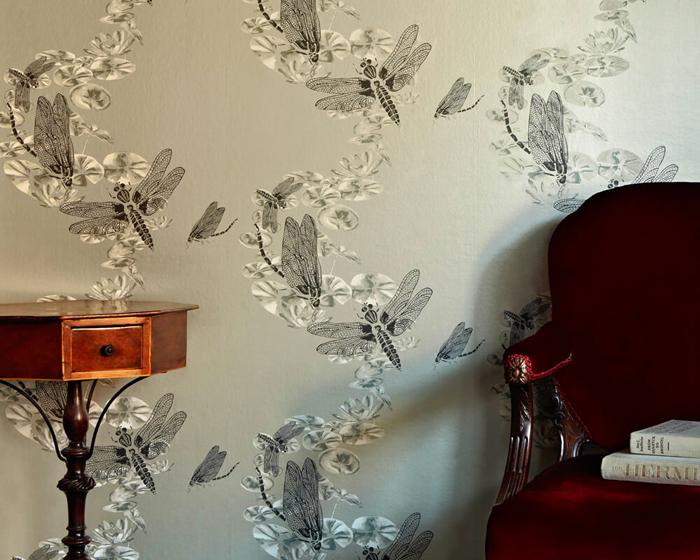 Barneby Gates Dragonfly in Pewter Wallpaper BG0600201