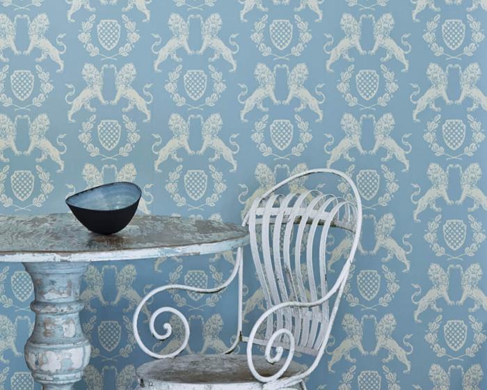 Barneby Gates Heraldic Lion in Wedgwood Blue Wallpaper BG1100101