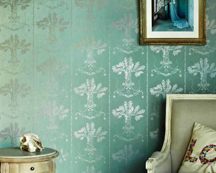 Barneby Gates Lucky Charms in Graphite on Denim Wallpaper BG0700201