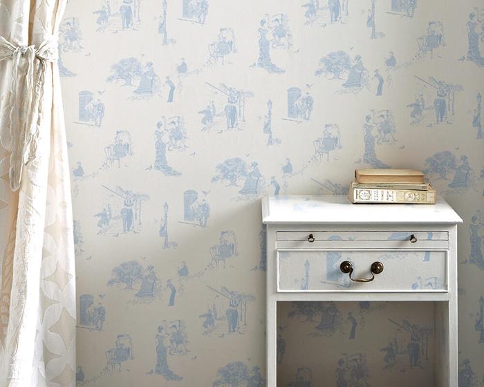 Barneby Gates Promenade in Wedgwood Blue Wallpaper BG0200201